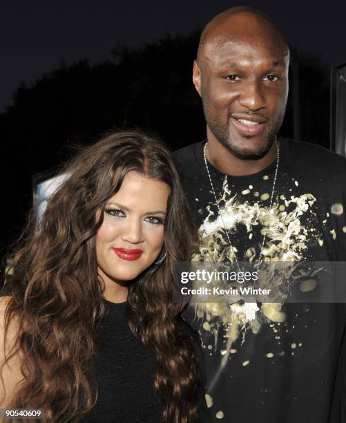 Actress Khloe Kardashian and NBA player Lamar Odom arrive at the premiere of Warner Bros. Pictures' "Whiteout" at the Village Theater on September 9,...