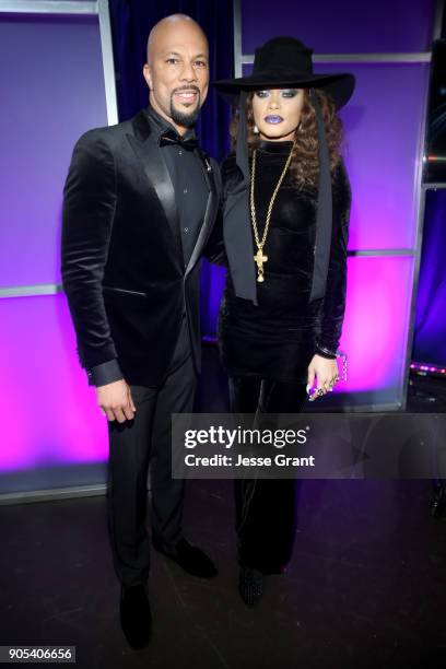 Common and Andra Day attend the 49th NAACP Image Awards at Pasadena Civic Auditorium on January 15, 2018 in Pasadena, California.