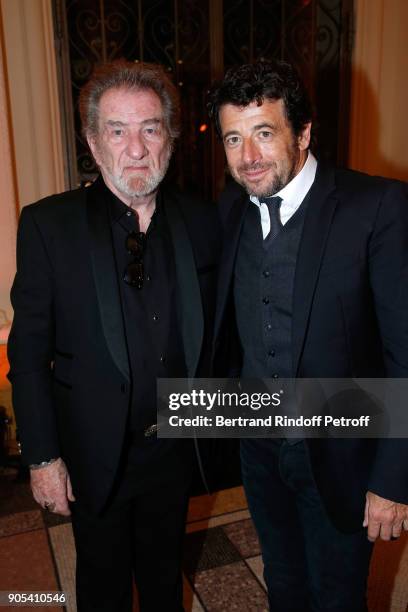 Eddy Mitchell and Patrick Bruel attend the 'Cesar - Revelations 2018' Party at Le Petit Palais on January 15, 2018 in Paris, France.