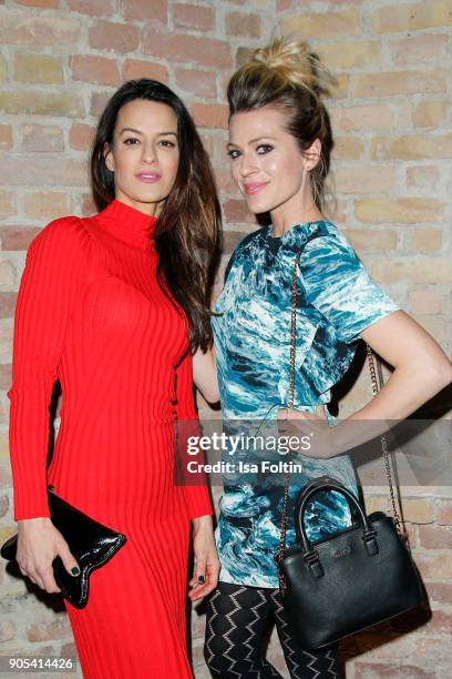 German actress Anna Lena Class and German actress Nele Kiper during the Bunte New Faces Night at Grace Hotel Zoo on January 15, 2018 in Berlin,...