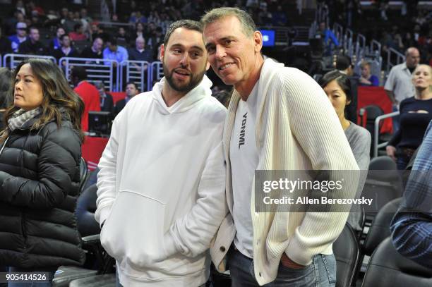 Talent manager Scooter Braun attends a basketball game between the Los Angeles Clippers and the Houston Rockets at Staples Center on January 15, 2018...