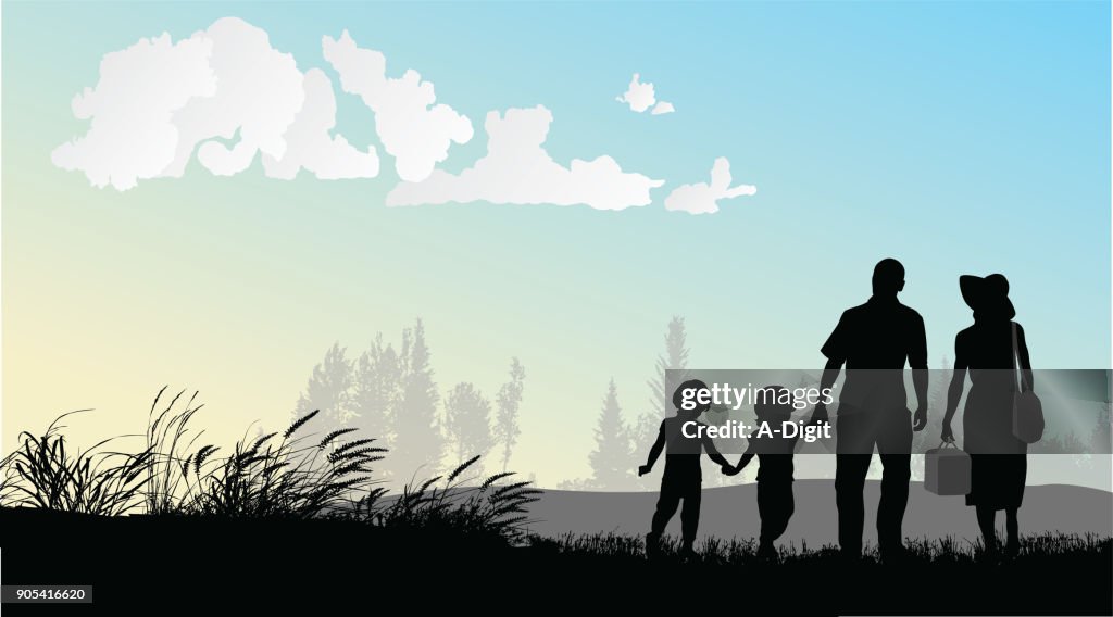 Family Of Four Picnic