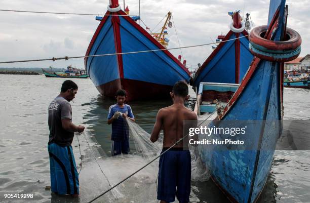 Local fishermen were seen active in the Traditional Fishing Place in Lhokseumawe, Aceh province, Indonesia on January 15, 2018. According to the...