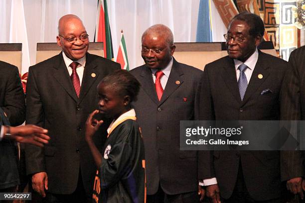 South African President Jacob Zuma, Mozambican President Armando Guebuza and Zimbabwean President Robert Mugabe and Hifikepunya Pohamba from Namibia...