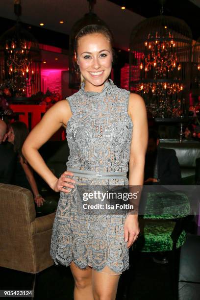 German actress Sina Tkotsch during the Bunte New Faces Night at Grace Hotel Zoo on January 15, 2018 in Berlin, Germany.