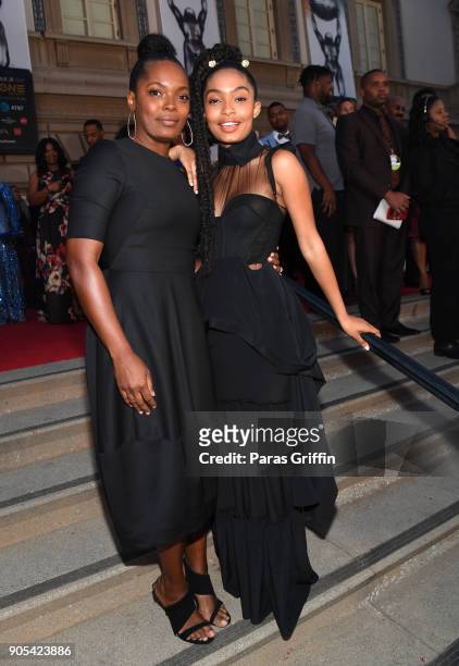 Keri Shahidi and Yara Shahidi attend the 49th NAACP Image Awards at Pasadena Civic Auditorium on January 15, 2018 in Pasadena, California.
