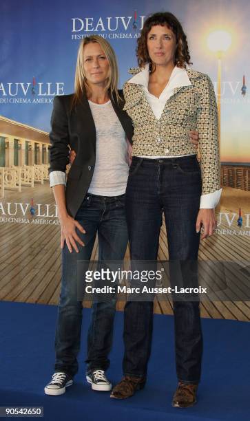 Actress Robin Wright Penn and director Rebecca Miller poses during the photocall of the movie 'The Private Lives Of Pippa Lee' at the 35th American...