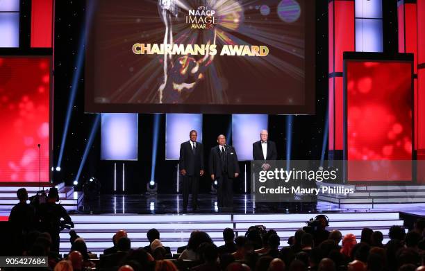 Bishop Charles Blake, Chairman of the NAACP Board of Directors Leon W. Russell, and President of the American Federation of State, County and...