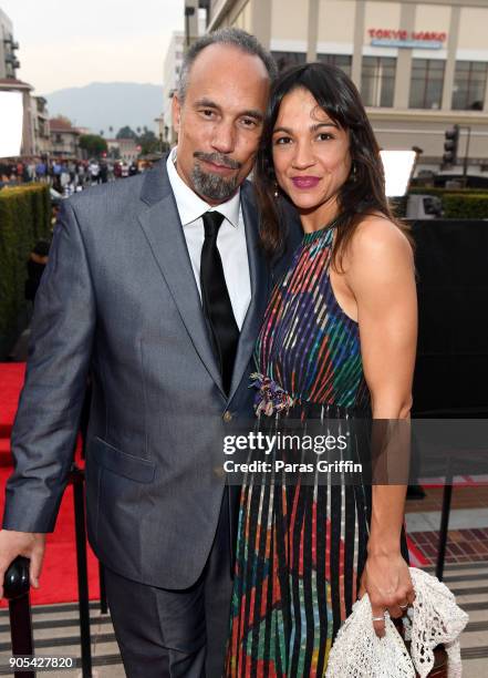 Roger Guenveur Smith and LeTania Kirkland attend the 49th NAACP Image Awards at Pasadena Civic Auditorium on January 15, 2018 in Pasadena, California.