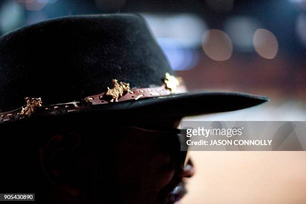 Bare back rider, Billy Ray Thunder, of the Huron Erie and Choctaw Erie Nations watches the MLK Jr. African American Heritage Rodeo at the National...
