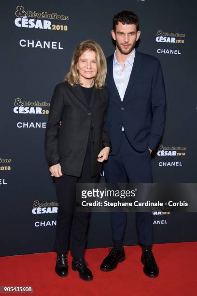 Nicole Garcia and Arnaud Valois attend the 'Cesar - Revelations 2018' Party at Le Petit Palais on January 15, 2018 in Paris, France.