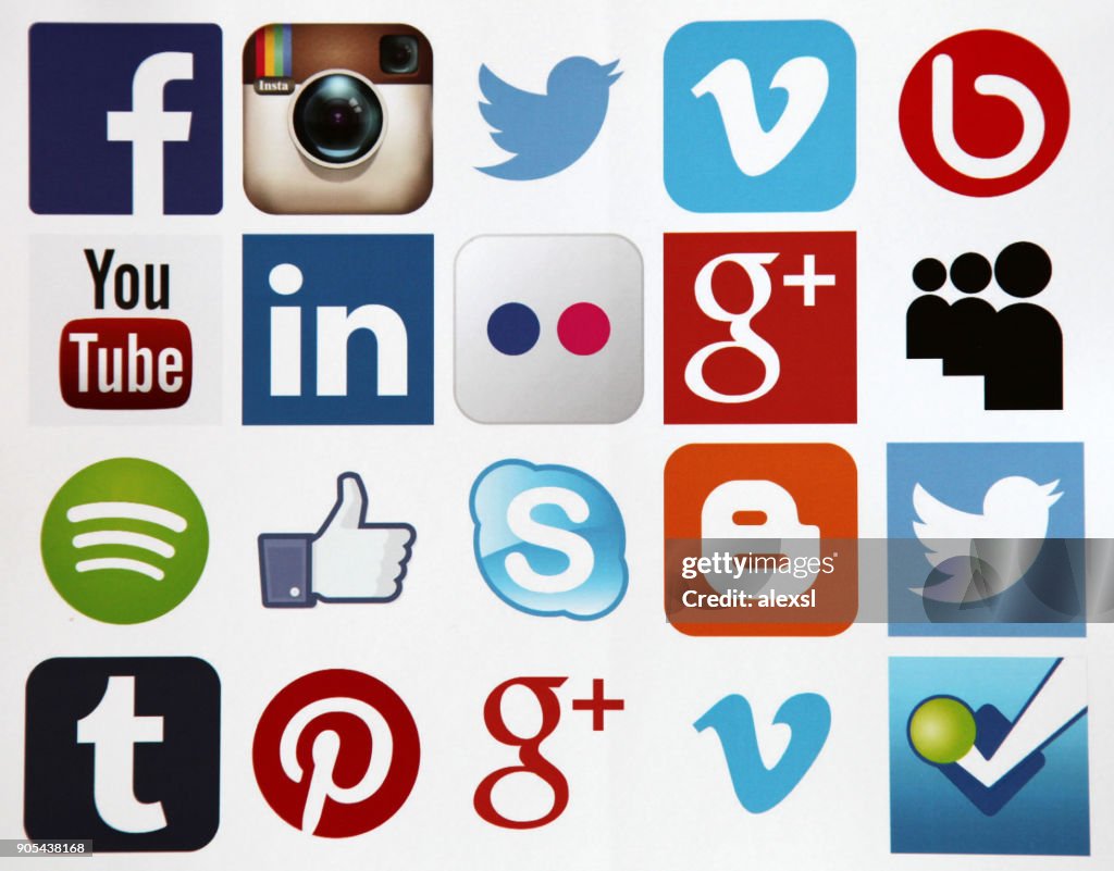 Social-Media Icons Internet mobile app-Anwendung