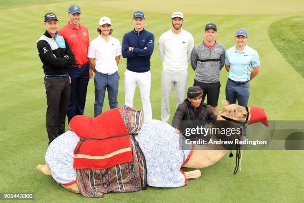 Henrik Stenson of Sweden, Matt Kuchar of the United States, Tommy Fleetwood of England, Justin Rose of England, Dustin Johnson of the United States,...