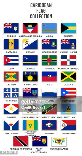 caribbean flag collection - carribbean stock illustrations