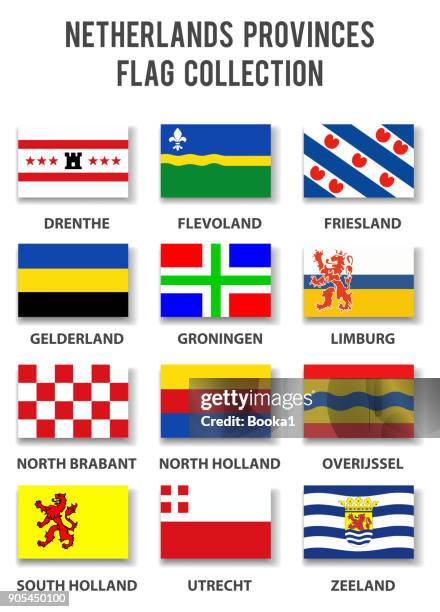 ilustrações de stock, clip art, desenhos animados e ícones de netherlands flag collection - complete - província de groningen