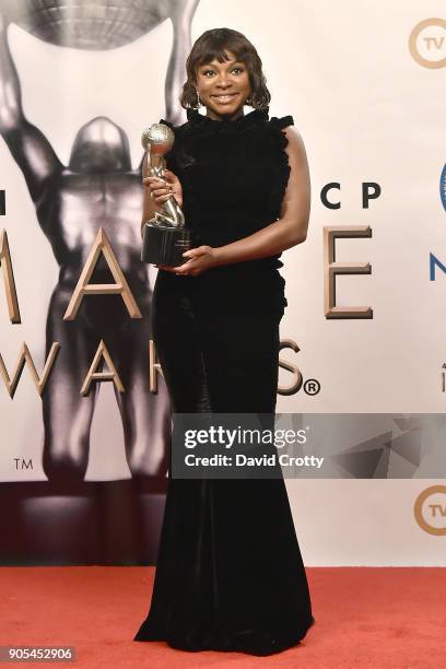 Naturi Naughton attends the 49th NAACP Image Awards - Press Room at Pasadena Civic Auditorium on January 15, 2018 in Pasadena, California.