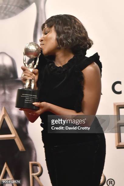 Naturi Naughton attends the 49th NAACP Image Awards - Press Room at Pasadena Civic Auditorium on January 15, 2018 in Pasadena, California.