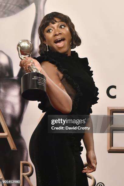 Naturi Naughton attends the 49th NAACP Image Awards - Press Room at Pasadena Civic Auditorium on January 15, 2018 in Pasadena, California.