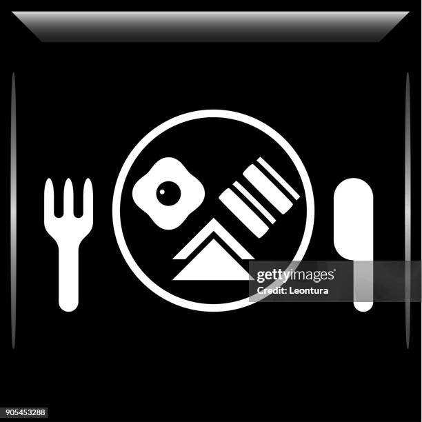 breakfast icon - bacon breakfast stock illustrations