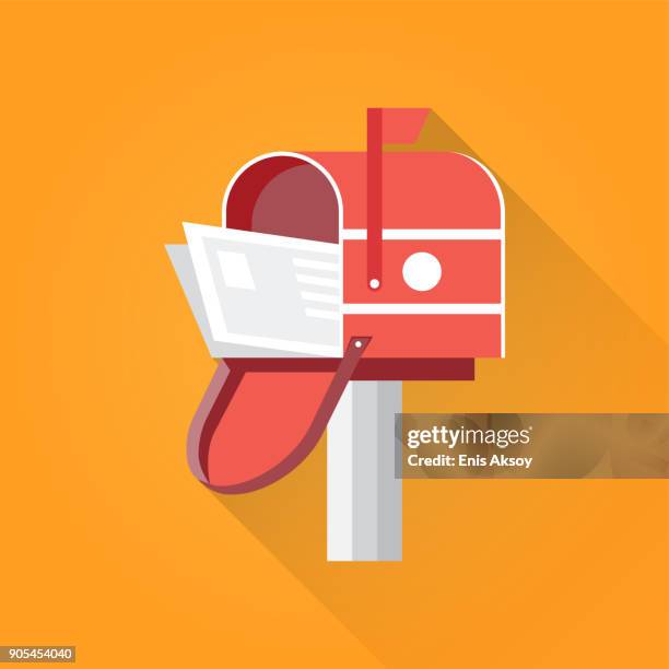 mailing box flat icon - mailing envelope stock illustrations