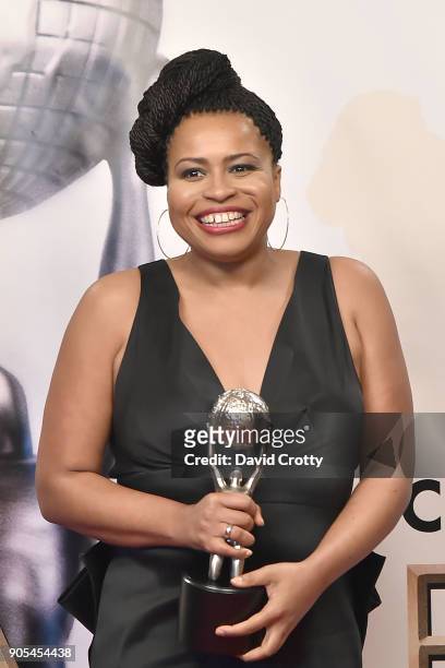 Courtney Kemp Agboh attends the 49th NAACP Image Awards - Press Room at Pasadena Civic Auditorium on January 15, 2018 in Pasadena, California.
