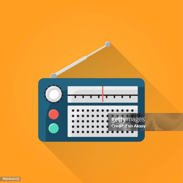radio flat icon - radio stock illustrations