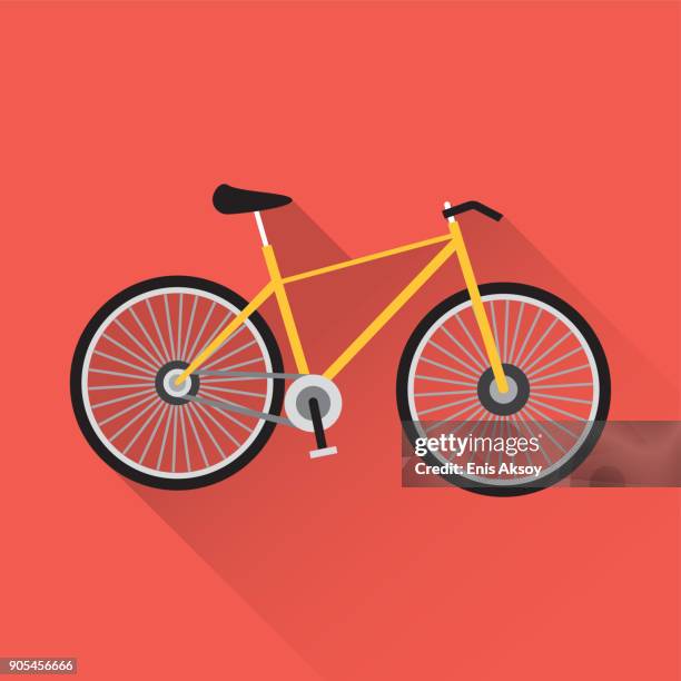fahrrad-flach-symbol - fahrrad stock-grafiken, -clipart, -cartoons und -symbole