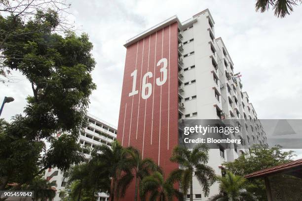 Residential block stands in Queenstown estate in Singapore, on Monday, Jan 15, 2018. Singapore sustained a comeback in home sales in December,...