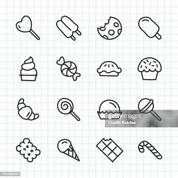 dessert-symbol - hand gezeichnete serie - schokolade stock-grafiken, -clipart, -cartoons und -symbole