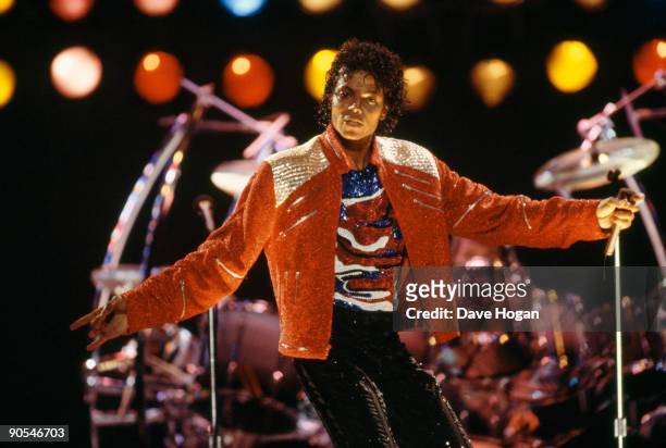 American singer Michael Jackson performing on stage, circa 1987.