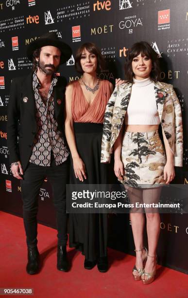 Leiva, Belen Cuesta, Anna Castillo attend the Goya cinema awards candidates 2018 meeting at Casa de Correos on January 15, 2018 in Madrid, Spain.