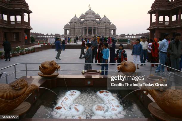 Swaminarayan Akshardham temple in Delhi on November 24, 2005.