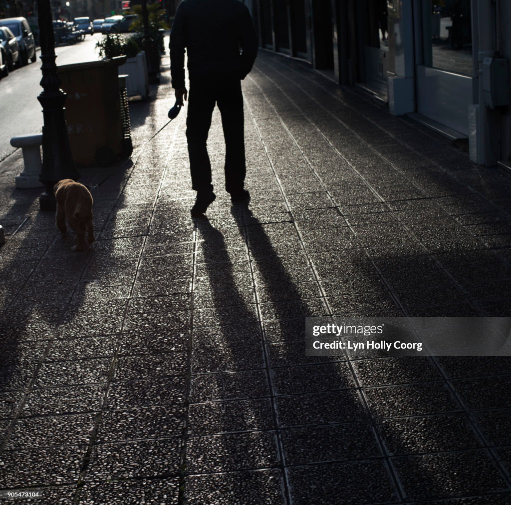 Shadow of man and dog