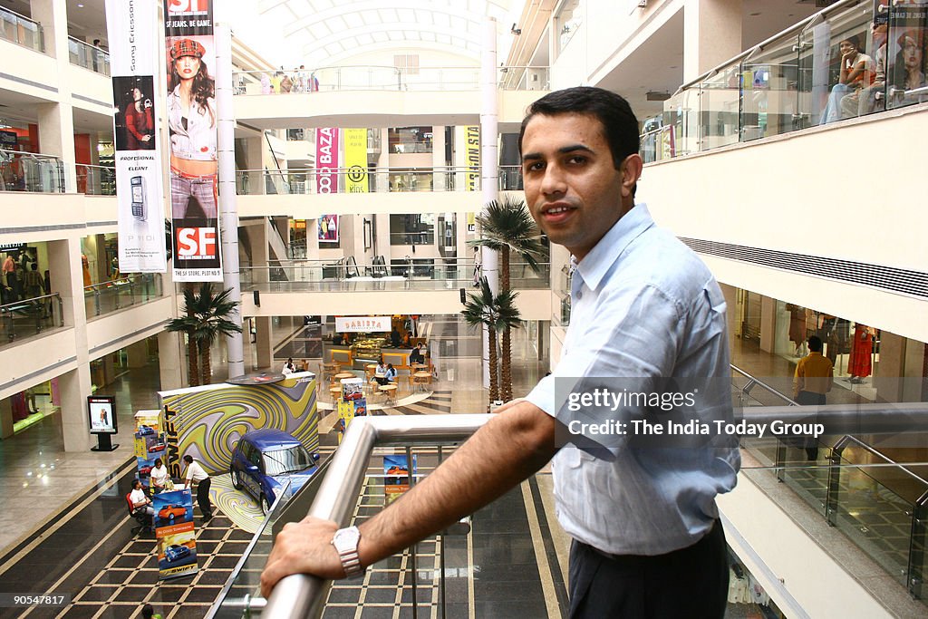 Mohit Singh, owner of Shipra Shopping Mall at Indira Puram in Ghaziabad, Uttar Pradesh, India