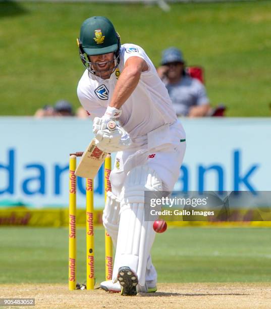 Ab de Villiers of South Africa in action during day 4 of the 2nd Sunfoil Test match between South Africa and India at SuperSport Park on January 16,...