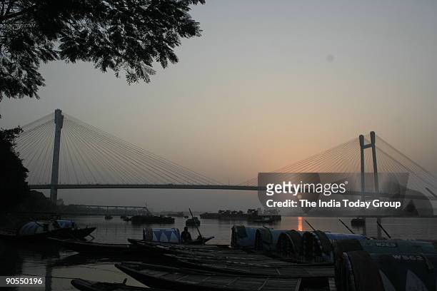 Vidyasagar Setu, as the Second Howrah Bridge or Second Hooghly Bridge on Hoogly River in Kolkata, West Bengal, India