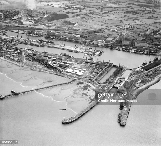 Royal Edward Dock, Avonmouth, Bristol, 1946. Photographed by Aerofilms Ltd in 1946. Artist Aerofilms.