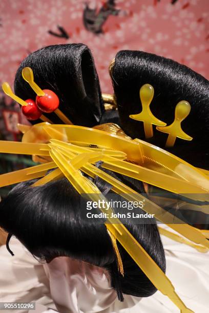 Kabuki Hairpiece - Kabuki is a traditional Japanese form of theater developed during the Edo Period rich in showmanship and involves elaborately...