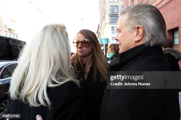 Jill Zarin is seen leaving the Bobby Zarin Memorial on January 15, 2018 in New York City.