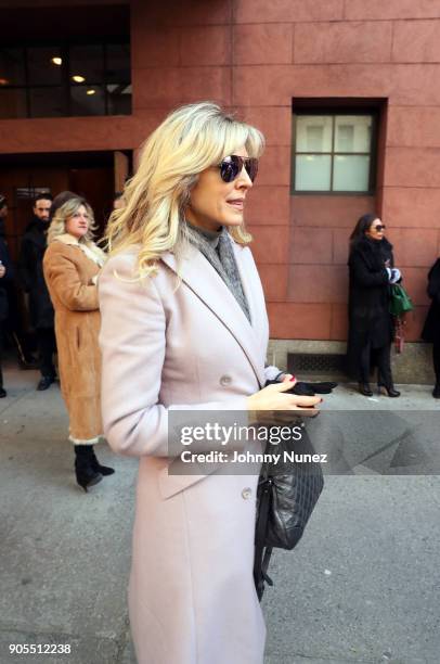 Marla Maples is seen leaving the Bobby Zarin Memorial on January 15, 2018 in New York City.