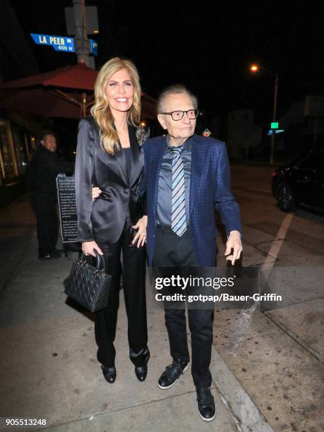 Larry King and Shawn Southwick are seen on January 15, 2018 in Los Angeles, California.