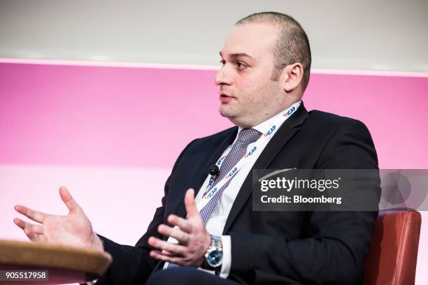Mamuka Bakhtadze, Georgia's finance minister, gestures as he speaks during the Euromoney Central And Eastern European Forum, in Vienna, Austria, on...