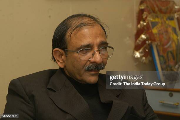 President Ram Babu Sharma during a meeting of Delhi Pradesh Congress Committee on demolition drive taken by Municipal Corporation of Delhi . New...