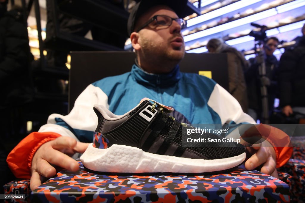 Sneaker Fans Wait For Adidas Berlin Public Transport Shoe Release