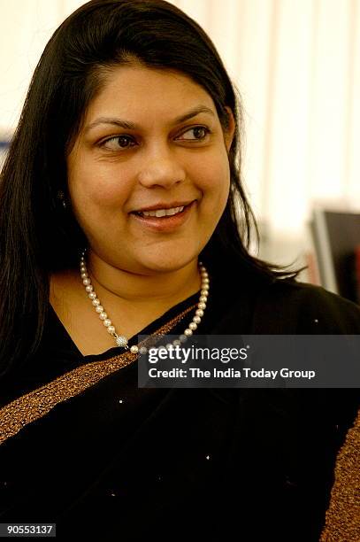 Falguni Nayar, Managing Director, Kotak Investment Bank, poses at office, in Mumbai, India. Potrait, Sitting