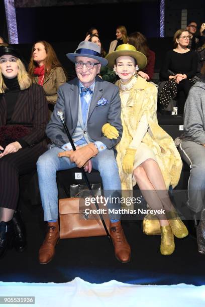 Guenther Krabbenhoeftand Britt Kanja attend the Ewa Herzog show during the MBFW Berlin January 2018 at ewerk on January 16, 2018 in Berlin, Germany.