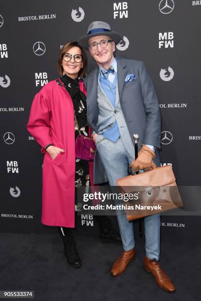 Astrid Rudolph and Guenther Krabbenhoeft attend the Ewa Herzog show during the MBFW Berlin January 2018 at ewerk on January 16, 2018 in Berlin,...