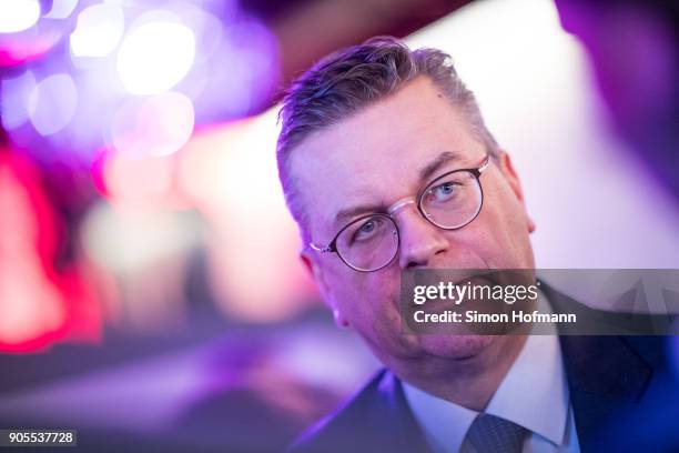 President Reinhard Grindel attends the 2018 DFL New Year Reception at Thurn & Taxis Palais on January 16, 2018 in Frankfurt am Main, Germany.