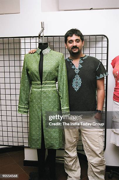 Fashion designer Siddharth Tytler strikes a pose for a picture at his studio, New Delhi.