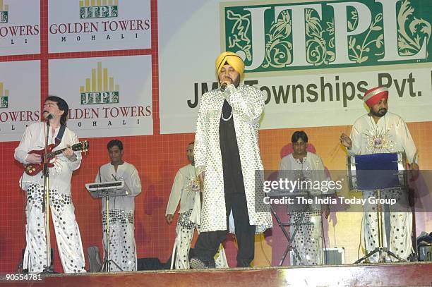 Daler Mehndi, Punjabi pop-singer performing in New Delhi, India